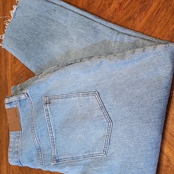 Madewell Light BNWT Fringe Curve Vintage Boho Distressed Oversize Jean Sz 32 - Picture 6 of 11